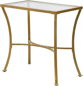 Amazon.com: Carolina Chair & Table ACL1422G-AGLD Ryker Glass Top Accent Table, Antique Gold : Hom... | Amazon (US)