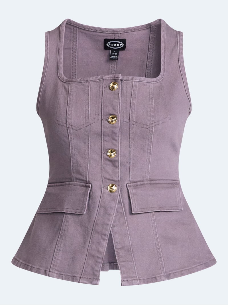Scoop Women's and Women's Plus Denim Corset Top, Sizes XS-4X | Walmart (US)