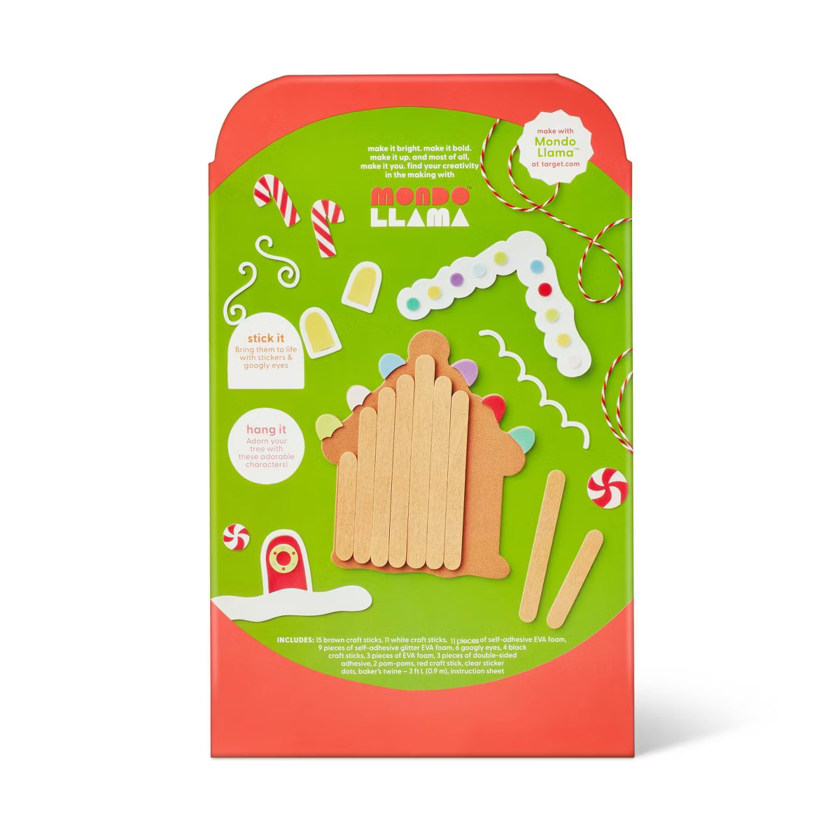 5ct Christmas Craft Stick Holiday Ornaments Activity Kit - Mondo Llama™ | Target