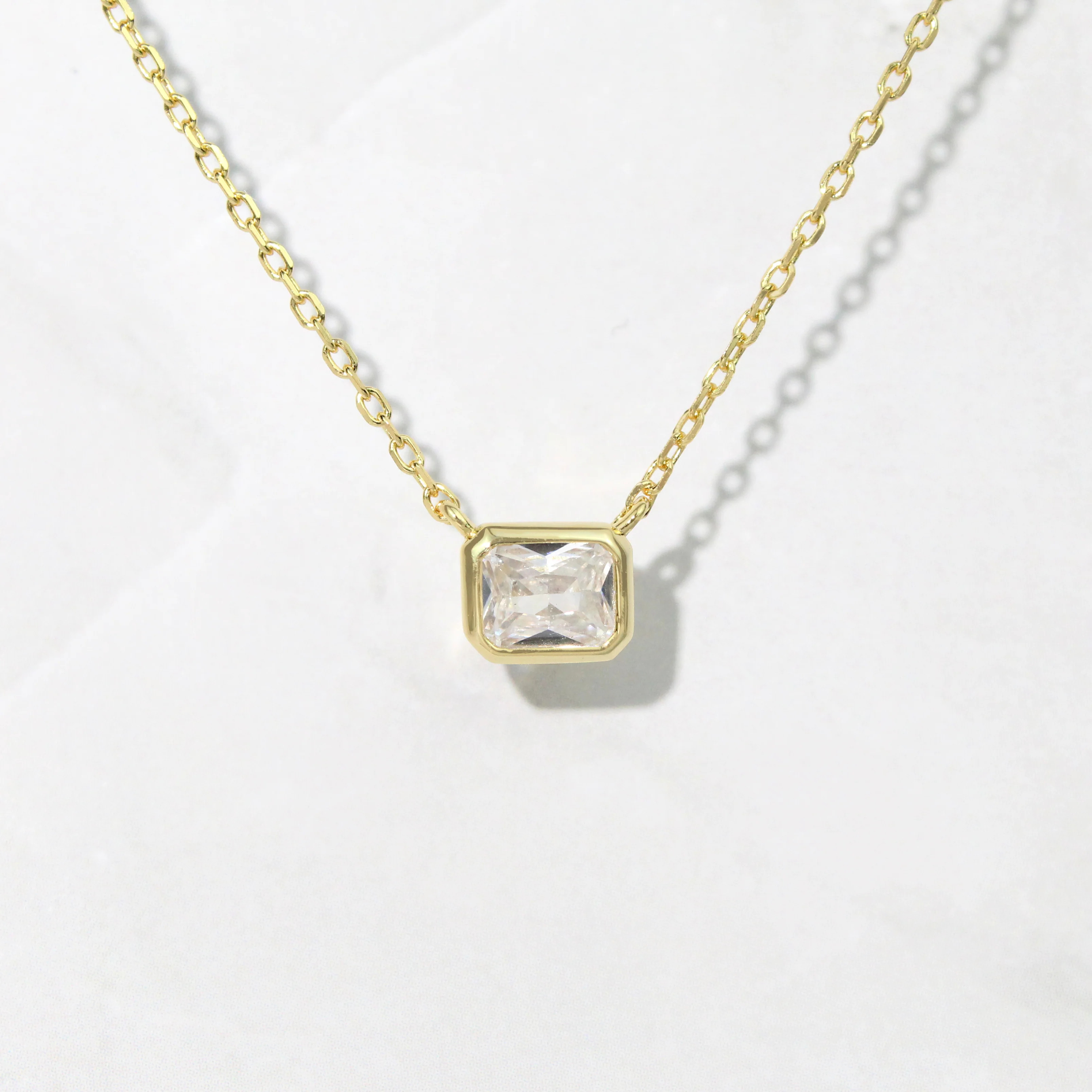 Radiant Bezel Necklace | Sami Jewels