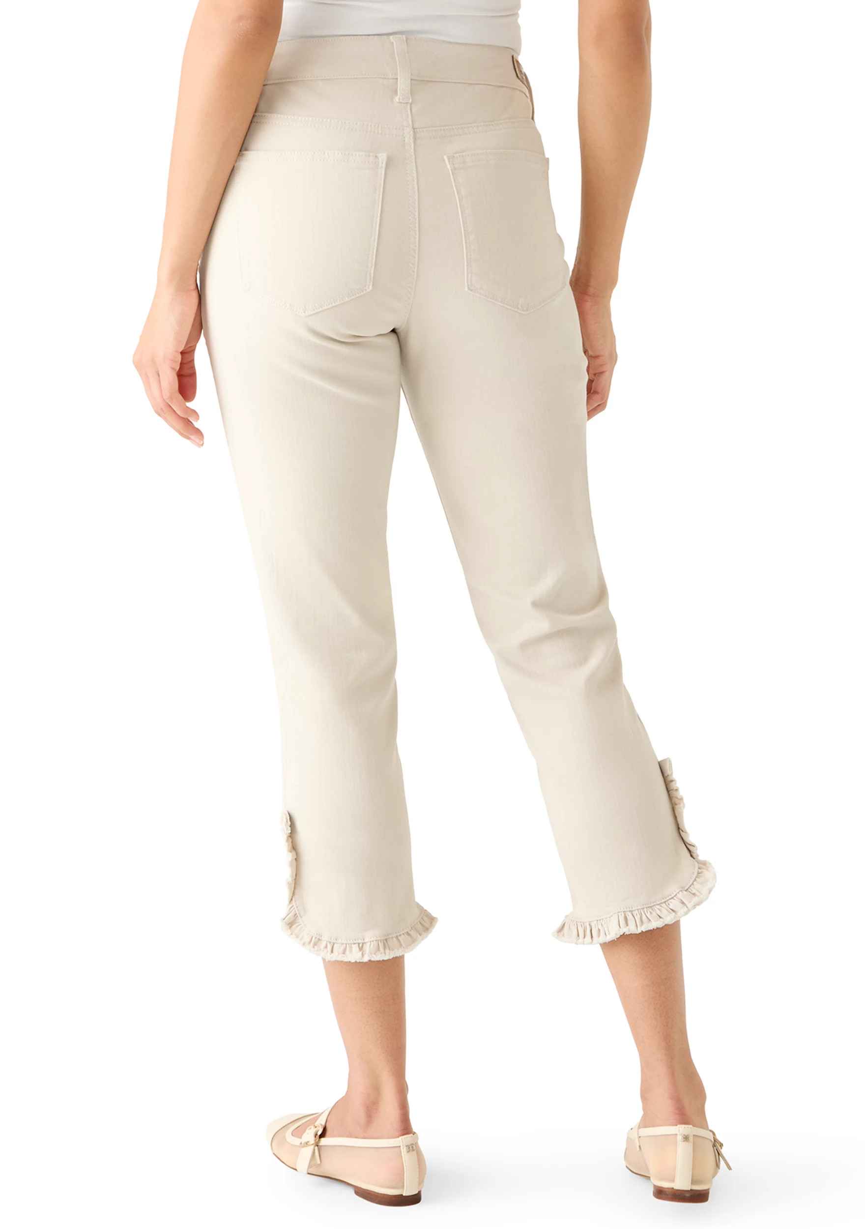 Women's Ruffle Hem Cropped Jeans | Belk