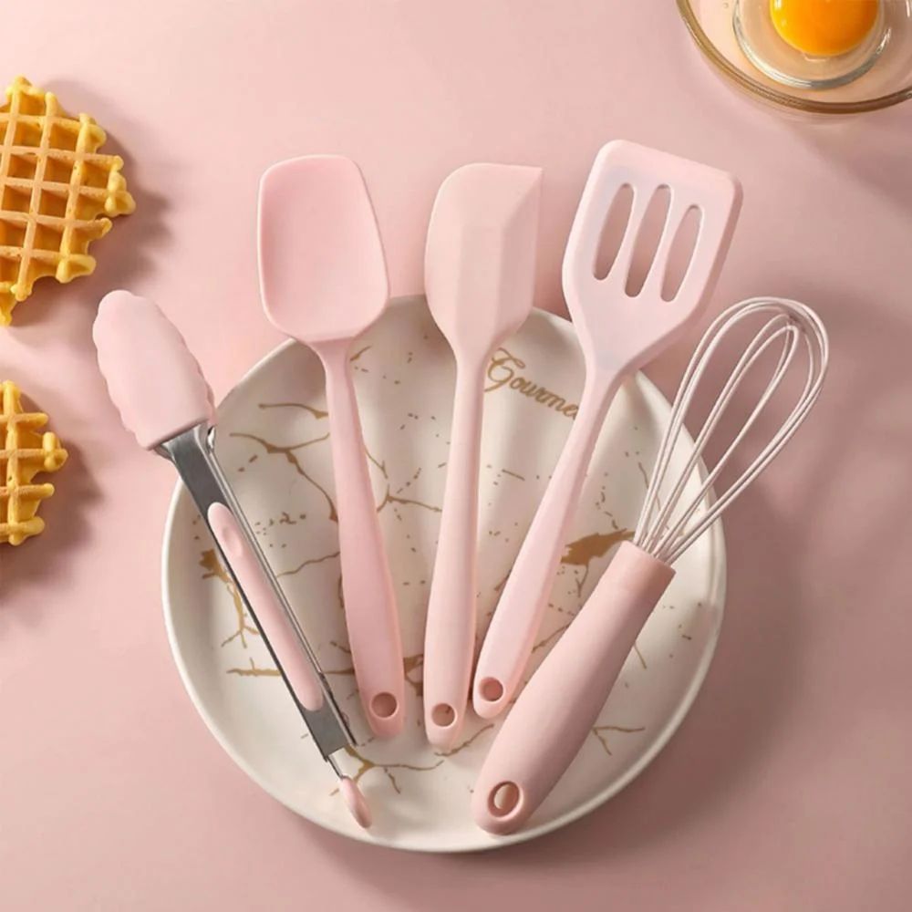 5 Pcs Silicone Kitchen Utensils Set, Cooking Utensils Set with Heat Resistant BPA-Free Silicone H... | Walmart (US)