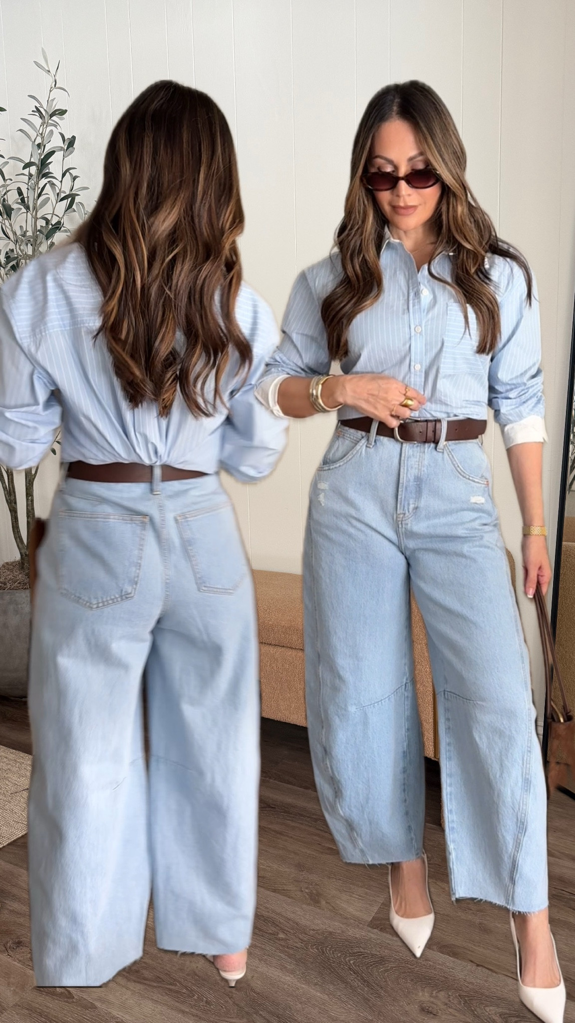 #ad Spring is here, and @target @targetstyle new arrivals are bringing effortless style to your wardrobe!🤌🏻#targetpartner #targetstyle #targetambassadorapparel #target 
Wearing a small in button down and 2 in barrel jeans .  

#LTKU #LTKFindsUnder50 #LTKStyleTip

#LTKStyleTip #LTKSeasonal #LTKFindsUnder50