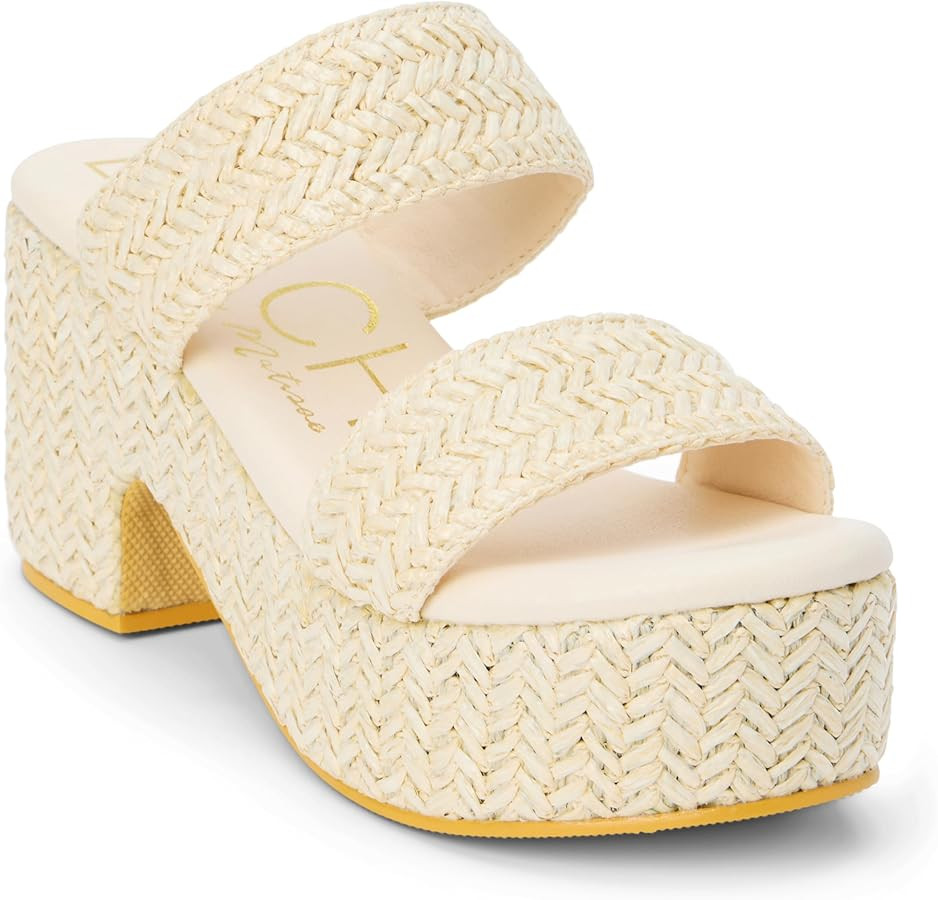 BEACH by Matisse Womens Ocean Ave Platform Block Casual Sandals Casual High Heel 3" & Up - Beige | Amazon (US)