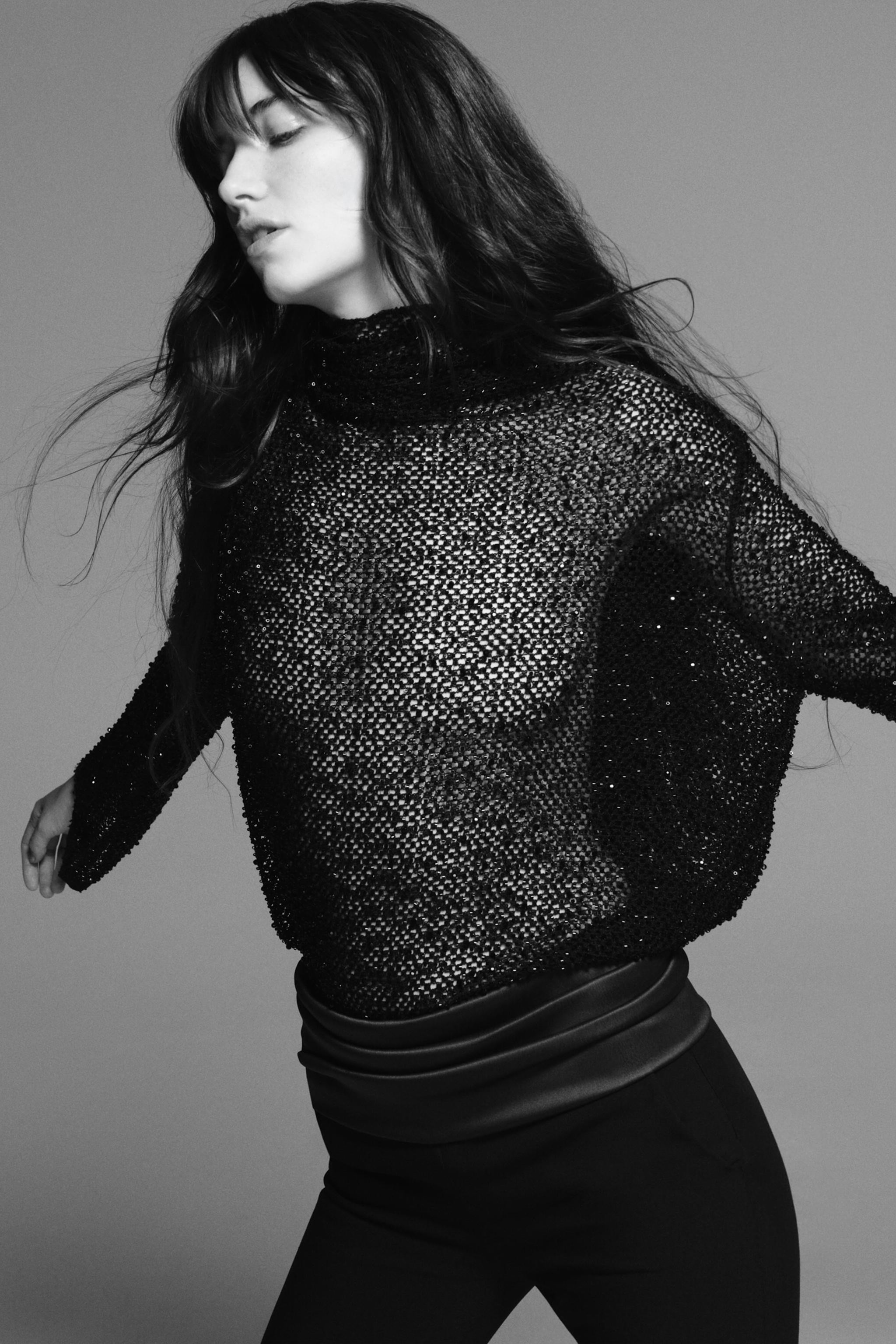ZARA WOMAN COLLECTIONShirt made from a viscose blend yarn. Featuring a high neck and long sleeves... | Zara IT
