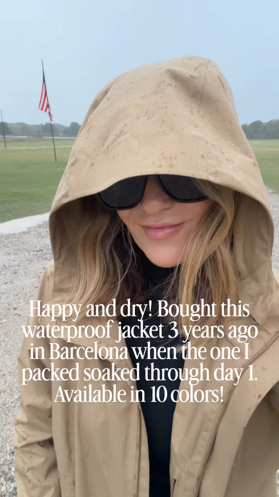 Wearing a size 6 in wacky khaki rain rebel jacket