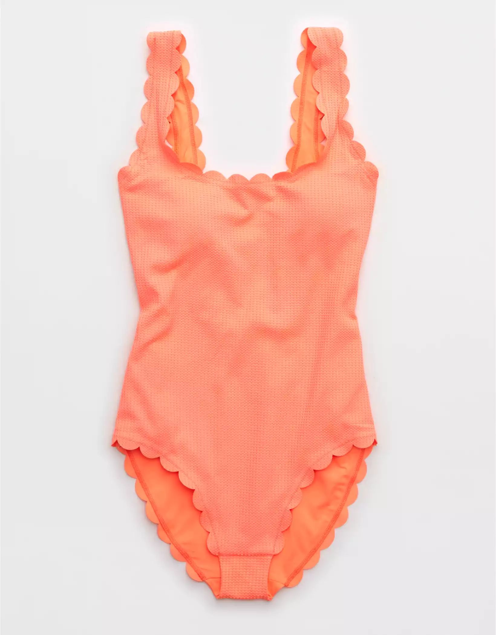 Aerie Waffle Scalloped One Piece Swimsuit | Aerie