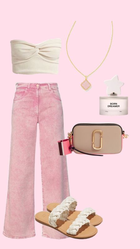 Cute summer outfit / dinner outfit / Easter outfit / lunch outfit / vacation outfit 
*marc Jacobs purse , pink jeans, tube top, perfume, kendra Scott necklace , sandals 

#LTKSeasonal #LTKbeauty #LTKstyletip