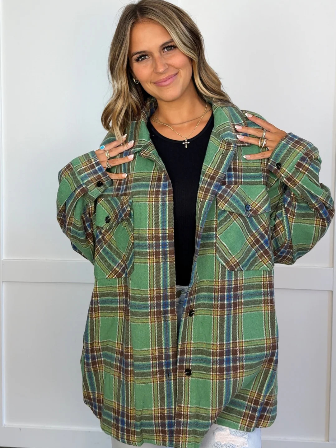 Laylie Plaid Flannel – Oversized Long Sleeve | Willow Boutique