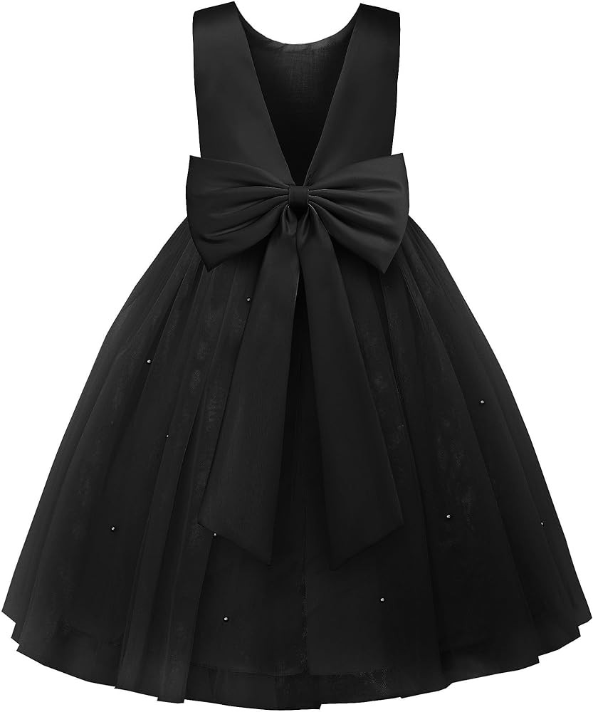 JerrisApparel Flower Girls Dress Wedding Satin Dresses Princess Birthday Party Prom Ball Gown | Amazon (US)