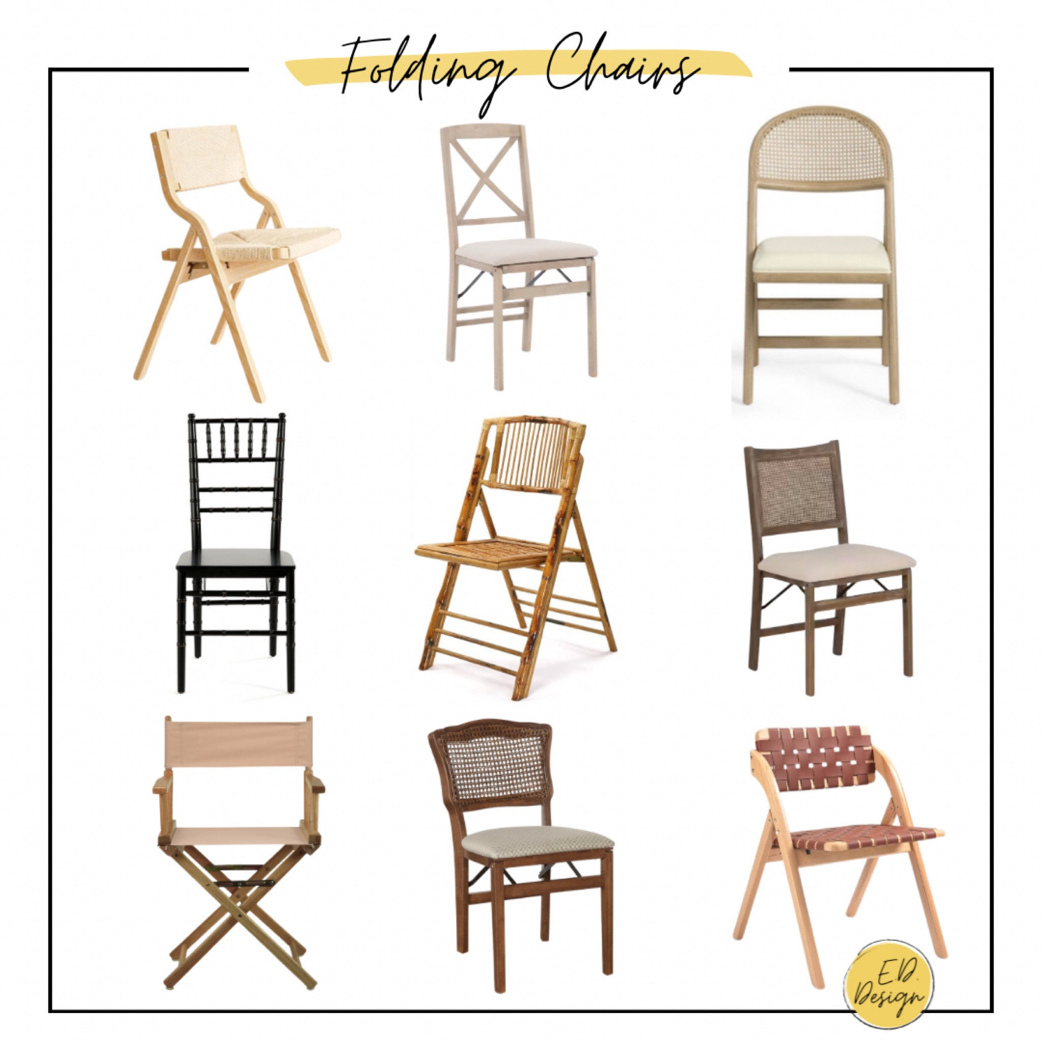 Folding chairs are great for holiday entertaining and they now come in all different designs to work with any home decor 

#LTKHome #LTKHoliday