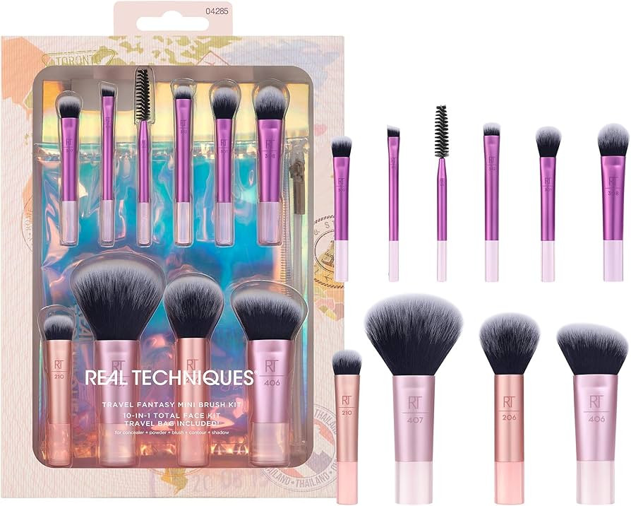 Real Technique Travel Fantasy Mini Brush Kit, Makeup Brushes For Eyeshadow, Highlight, Contour, P... | Amazon (US)