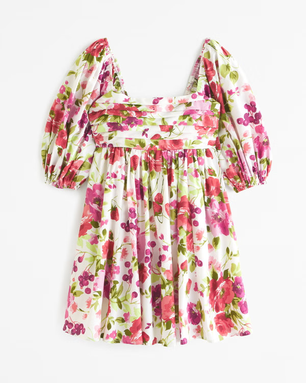 Women's Emerson Poplin Puff Sleeve Mini Dress | Women's Dresses & Jumpsuits | Abercrombie.com | Abercrombie & Fitch (US)