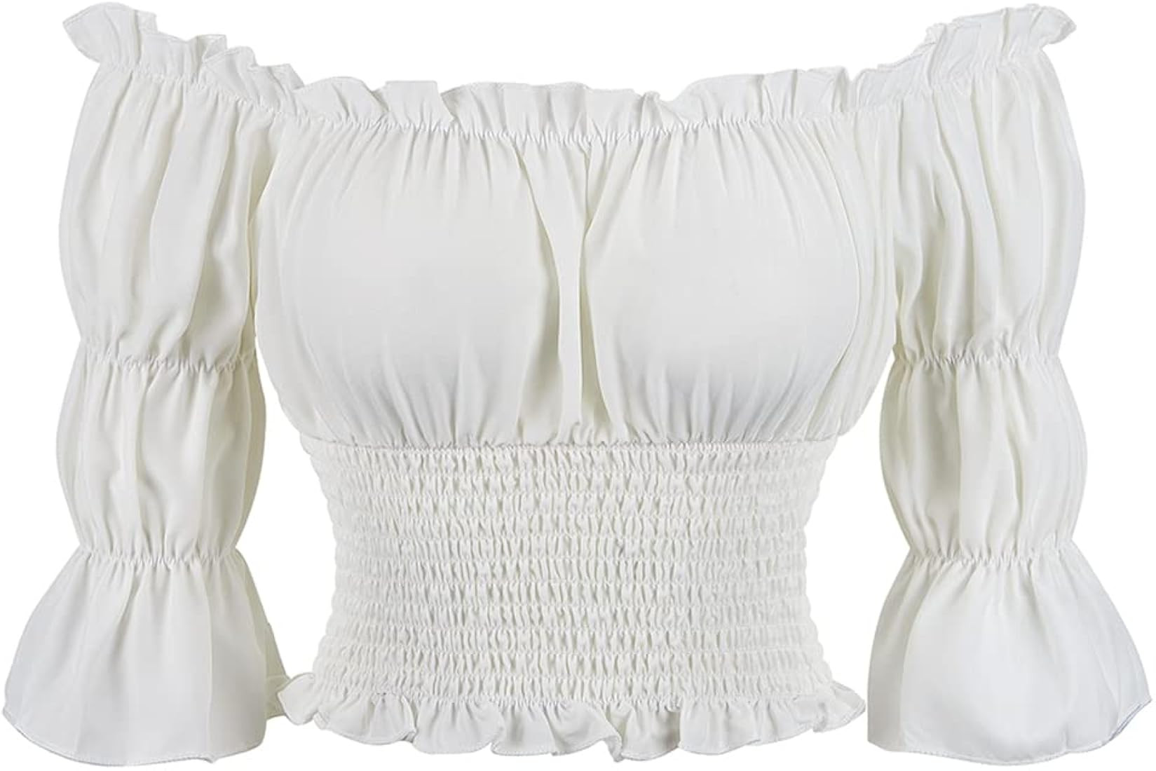 Pirate Shirt Women Renaissance Blouse Top Short Puff Sleeve Medieval Victorian Pirate Shirts Top | Amazon (US)