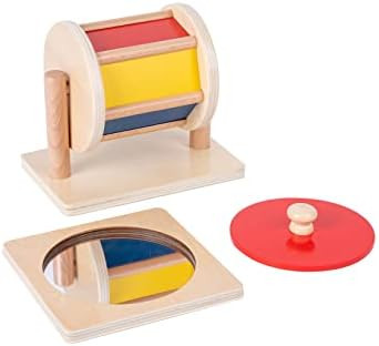 Montessori Baby Toys Play Kit Montessori Mirror Peekaboo Knob Puzzle and Medium Spinning Drum Kit To | Amazon (US)