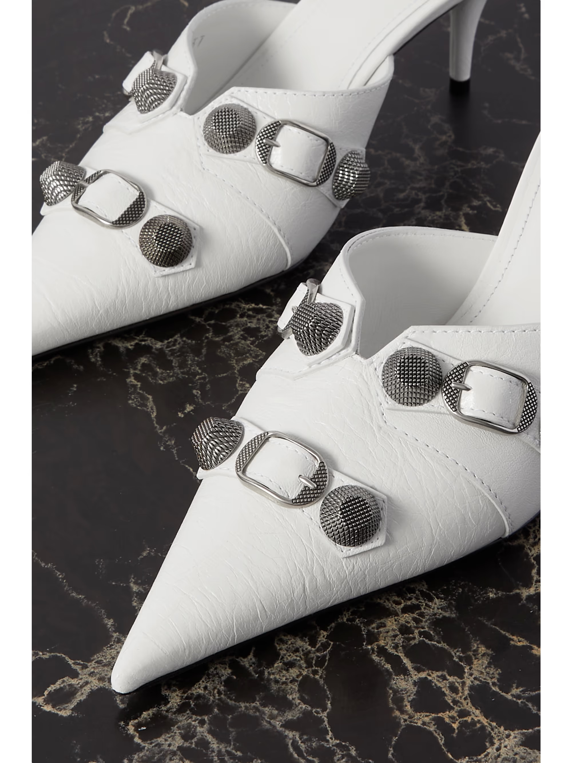 Cagole studded crinkled-leather mules | NET-A-PORTER (US)