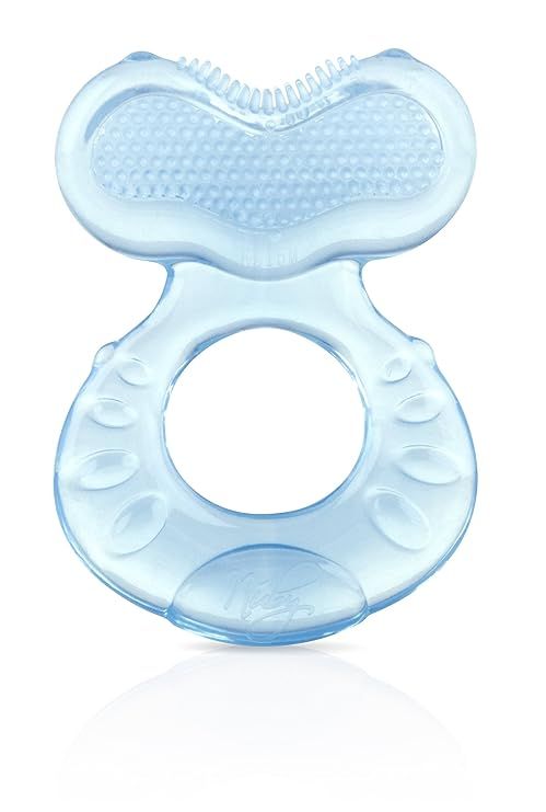 Nuby Silicone Teethe-eez Teether with Bristles, Includes Hygienic Case, Blue | Amazon (US)
