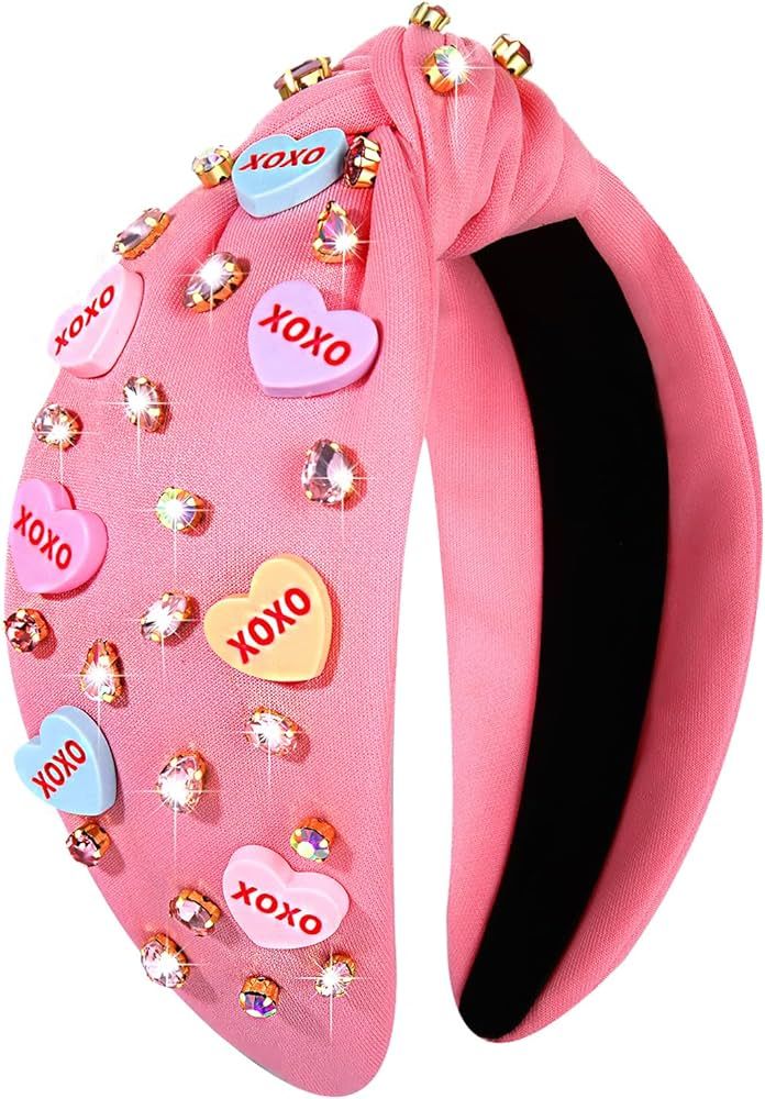 CEALXHENY Valentine’s Day Headbands Accessories for Women XOXO Love Massage Heart Headband Red ... | Amazon (US)