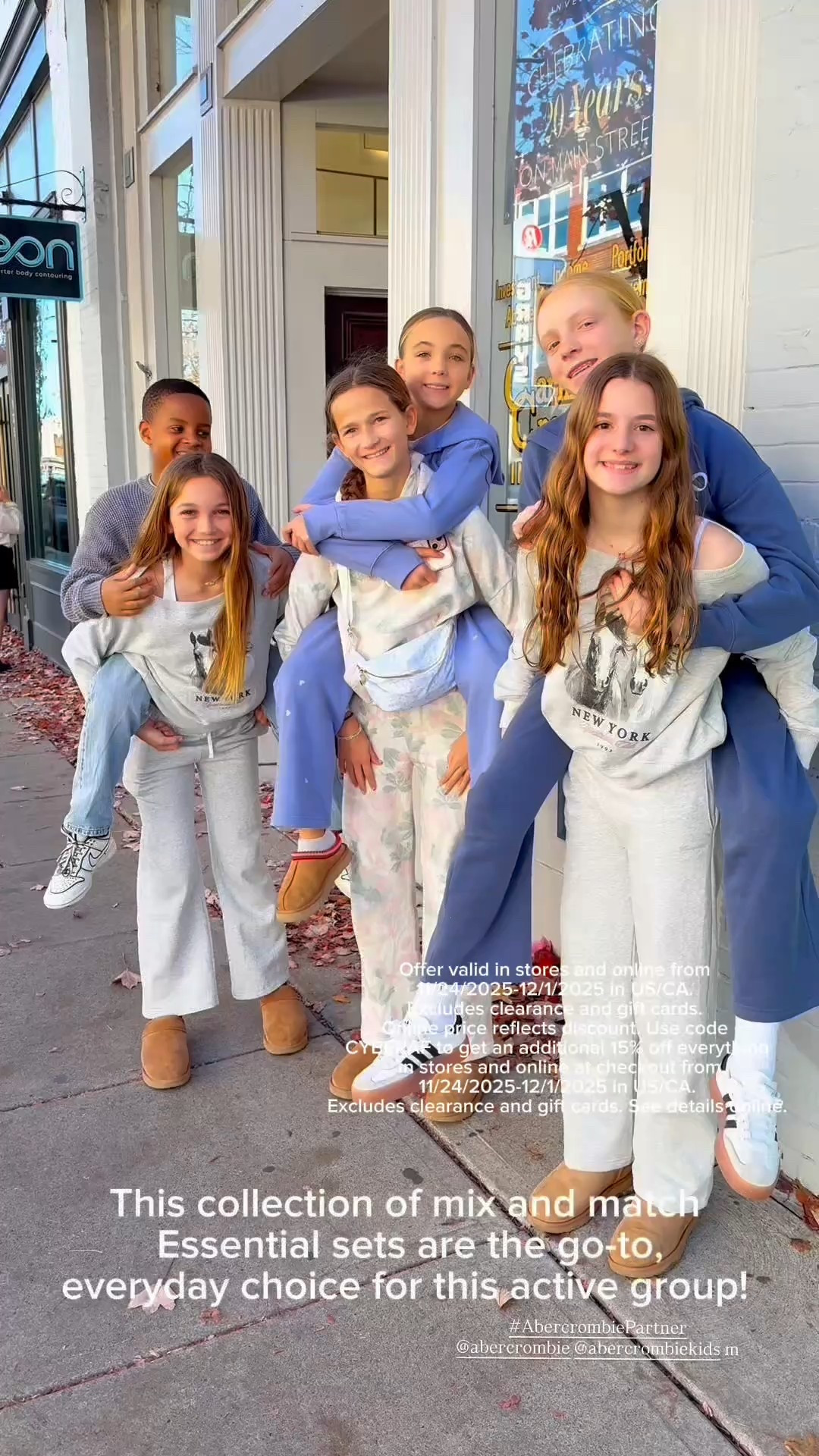 #Abercrombie Partner The it outfit for kids this winter? @AbercrombieKids essential sweat sets. 🤍 Cozy, soft, and perfect for school, sports or slow weekends at home


Offer valid in stores and online from 11/24/2025-12/1/2025 in US/CA. Excludes clearance and gift cards. Online price reflects discount. Use code CYBERAF to get an additional 15% off everything in stores and online at checkout from 11/24/2025-12/1/2025 in US/CA. Excludes clearance and gift cards. See details online.

@abercrombie #abercrombiekids

#LTKKids #LTKOver40 #LTKmomlife