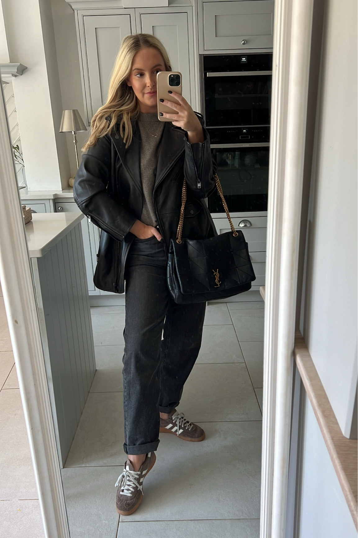 Leather jacket on repeat ! I’m a Uk 12-14 5ft5
Sizes 
Jacket 14
Jeans 12R
Knit tee 12


#LTKuk #LTKshoes #LTKeurope