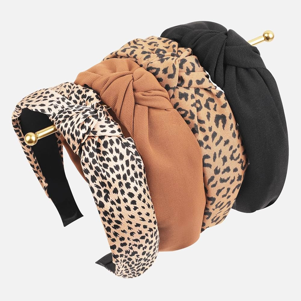 Top Knotted Headband for Women Trendy 4 Pack, Wide Head Bands for Women's Hair Knotted, Chunky Cu... | Amazon (US)