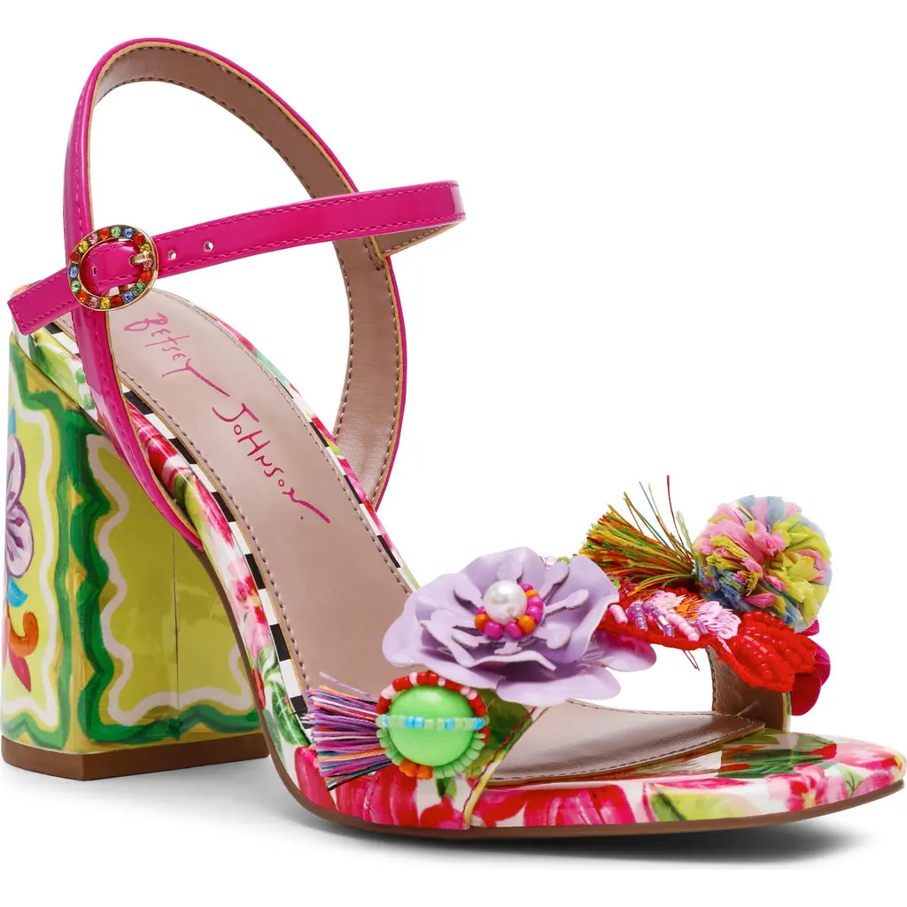 Betsey Johnson Masen Ankle Strap Sandal in Bright Multi at Nordstrom, Size 9 | Nordstrom
