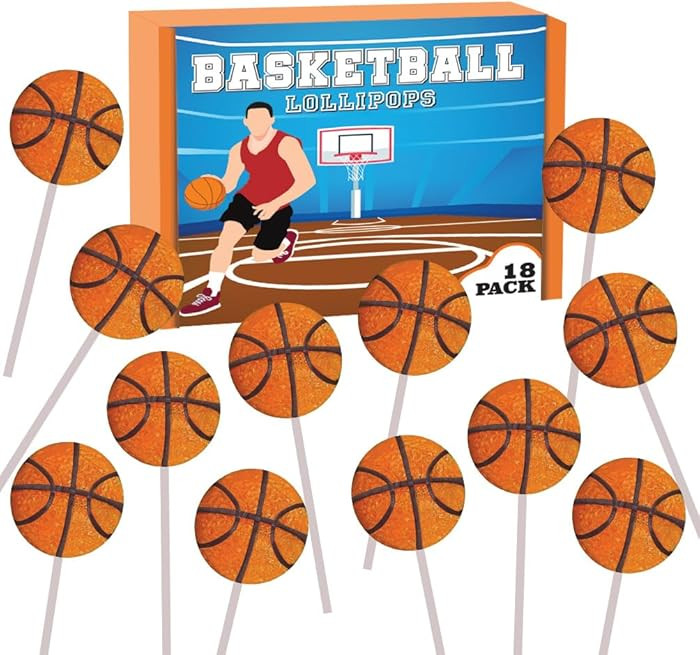 Basketball Candy Lollipops - 18 Count Individually Wrapped Suckers - Great for Basketball Party F... | Amazon (US)