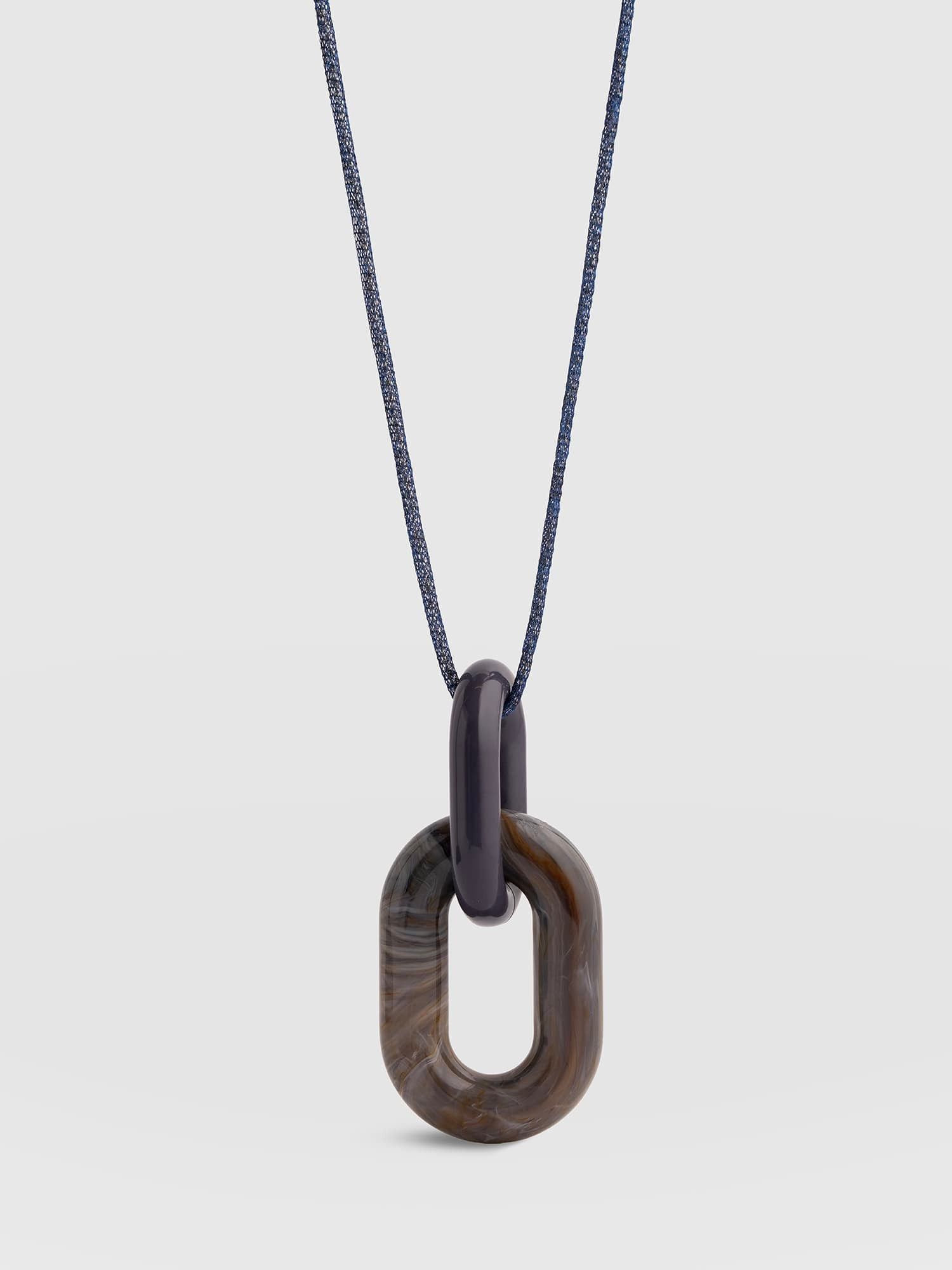 Oval Pendant Necklace - Navy | Saint + Sofia UK