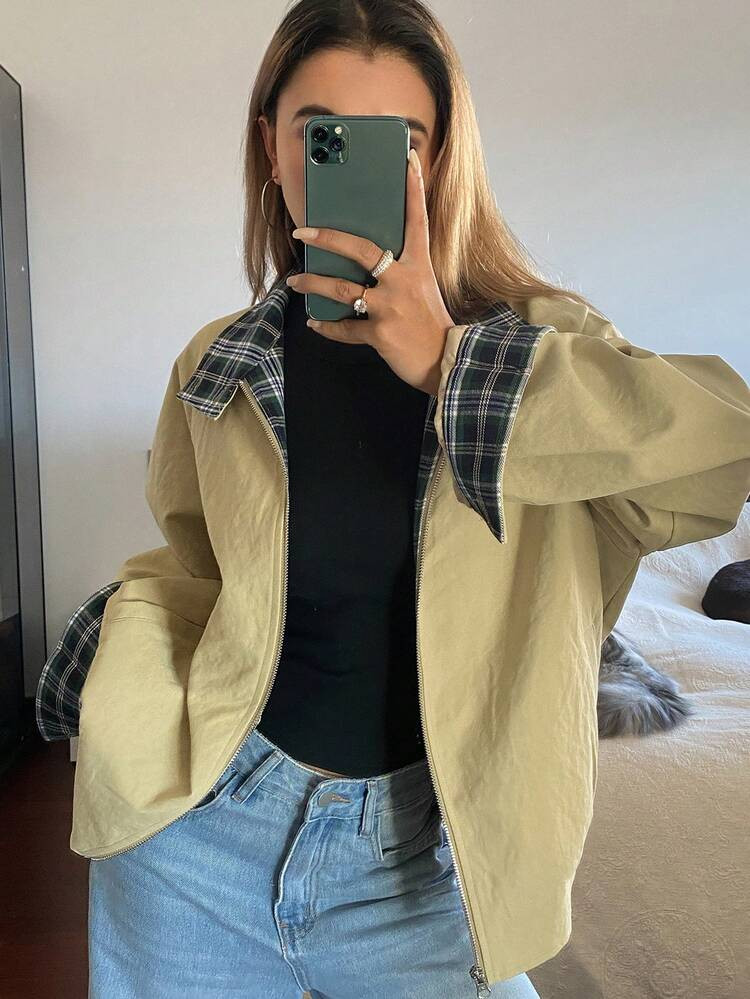 DAZY Damen Lässig Jacke Mit Umlegekragen, Herbst/Winter | SHEIN