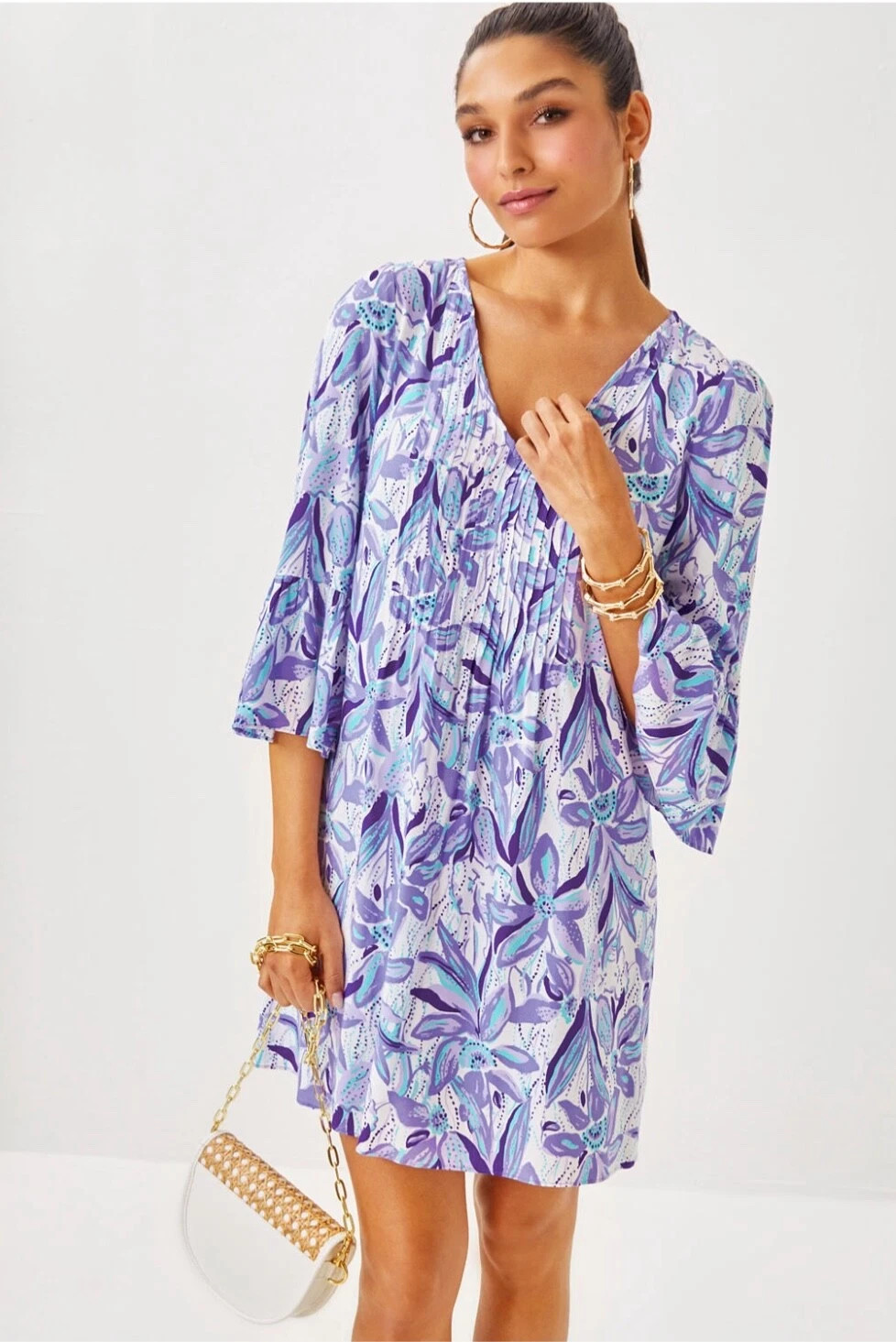 Lilly Pulitzer NWT Danika Tunic Dress Purple Elephant In The Bloom Size 6 | eBay US