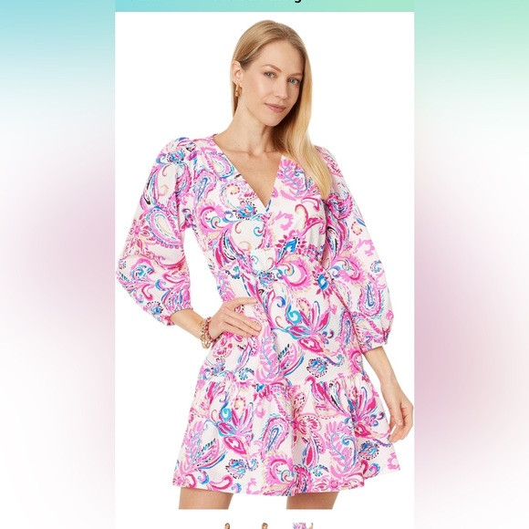 NWOT Lilly Pulitzer Deacon 3/4 Dress in Coconut Flitting About | Poshmark