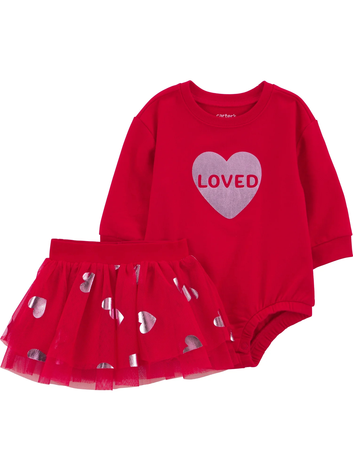 Carter's Child of Mine Baby and Toddler Girl Valentine's Outfit Skirt Set, Sizes Newborn-24 Month... | Walmart (US)