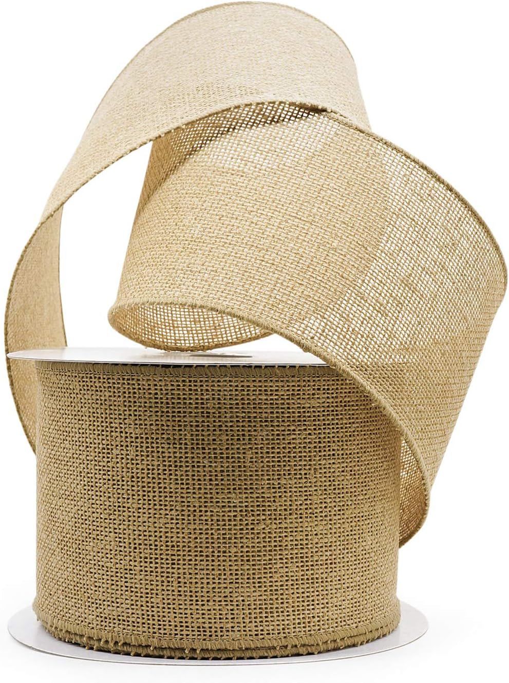 CT CRAFT LLC Burlap Wired Ribbon, 4inch x 20 Yards, Natural, Christmas, Home Decor, Gift Wrapping... | Amazon (US)
