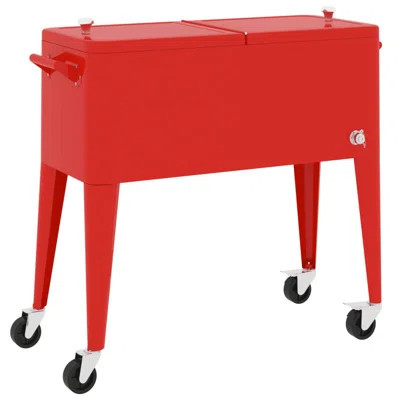 80 Quarts Serving Station / Cart Cooler , Red | Wayfair North America
