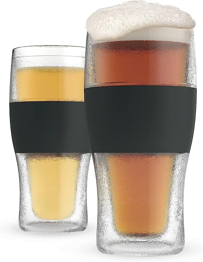 Host Freeze Beer Glasses, 16 ounce Freezer Gel Chiller Double Wall Plastic Frozen Pint Glass, Set... | Amazon (US)