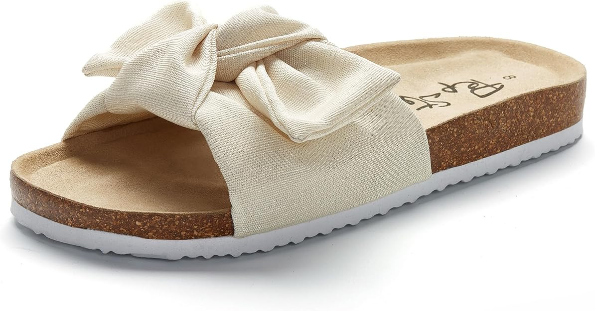 PepStep Slide Sandals for Women or Ladies Dressy Summer Casual, Cute Bow Tie Knot On Top Strap, C... | Amazon (US)
