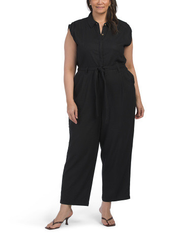 Plus Linen Blend Jumpsuit | TJ Maxx