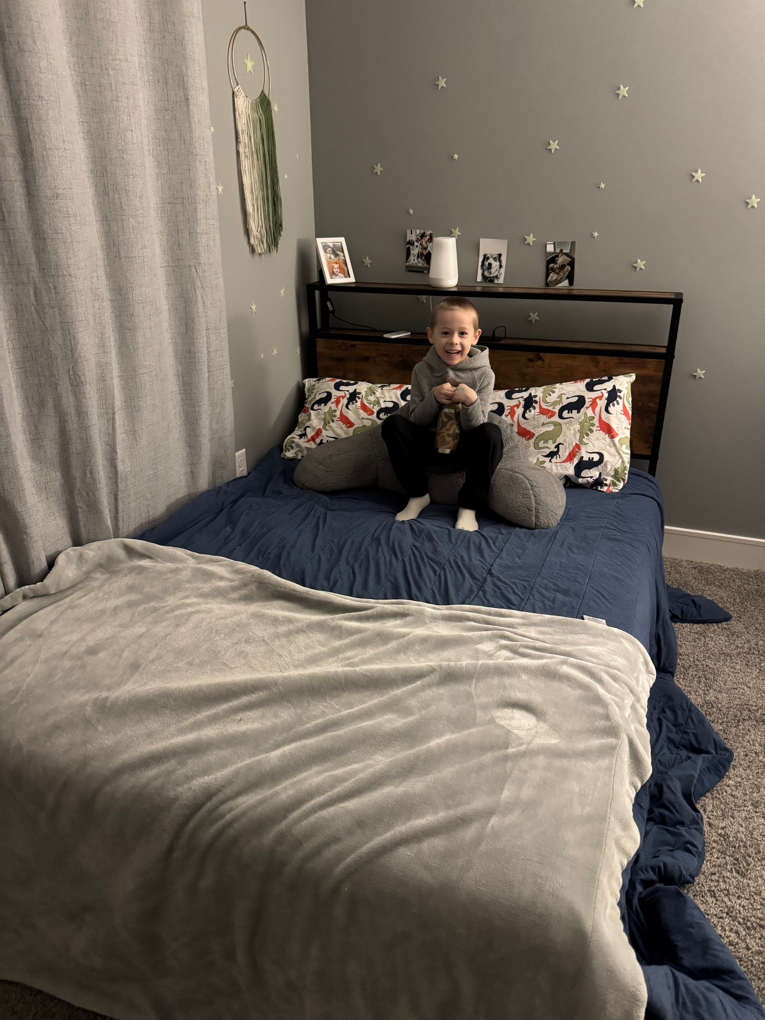 Loving this big boy bed we got for Rhett on Amazon! Super affordable, so far the quality seems good - it has drawers underneath and love the shelf up top so he can set his water bottle, night light etc plus it has fun lights with a remote that he is obsessed with 

Kids room / boy bedroom 


#LTKKids #LTKHome
