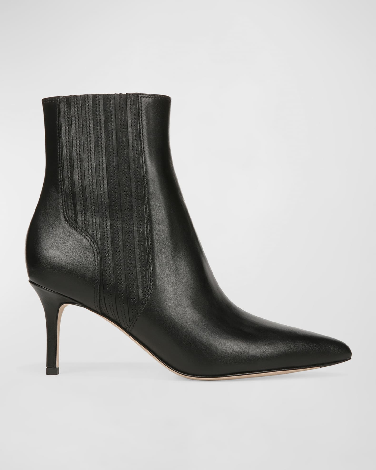 Lisa Pleated Leather Ankle Booties | Neiman Marcus