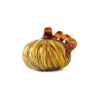 Glitzhome® Short Glass Pumpkin, Multicolor Stripes | Michaels Stores