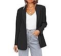 MEROKEETY Women's 2024 Fall Casual Blazers Long Sleeve Lapel Open Front Button Work Blazer Jacket... | Amazon (US)