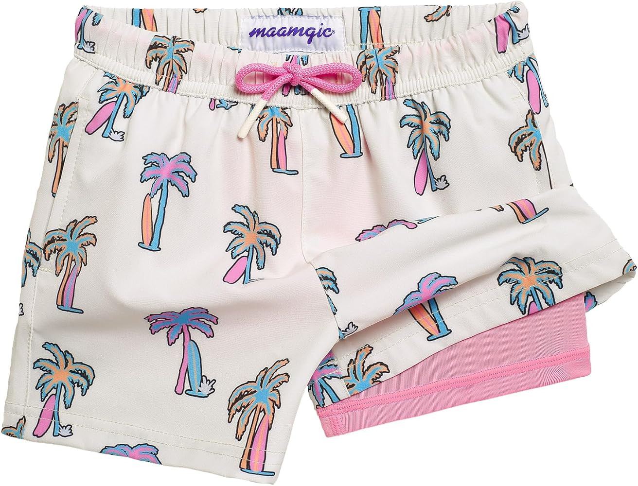 maamgic Boys Swim Trunks with Compression Liner Quick Dry Swim Shorts Anti-Chafe Boy Bathing Suit | Amazon (US)