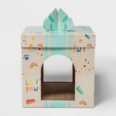 Single Level Birthday Present Cat Scratch House - Boots &#38; Barkley&#8482; | Target