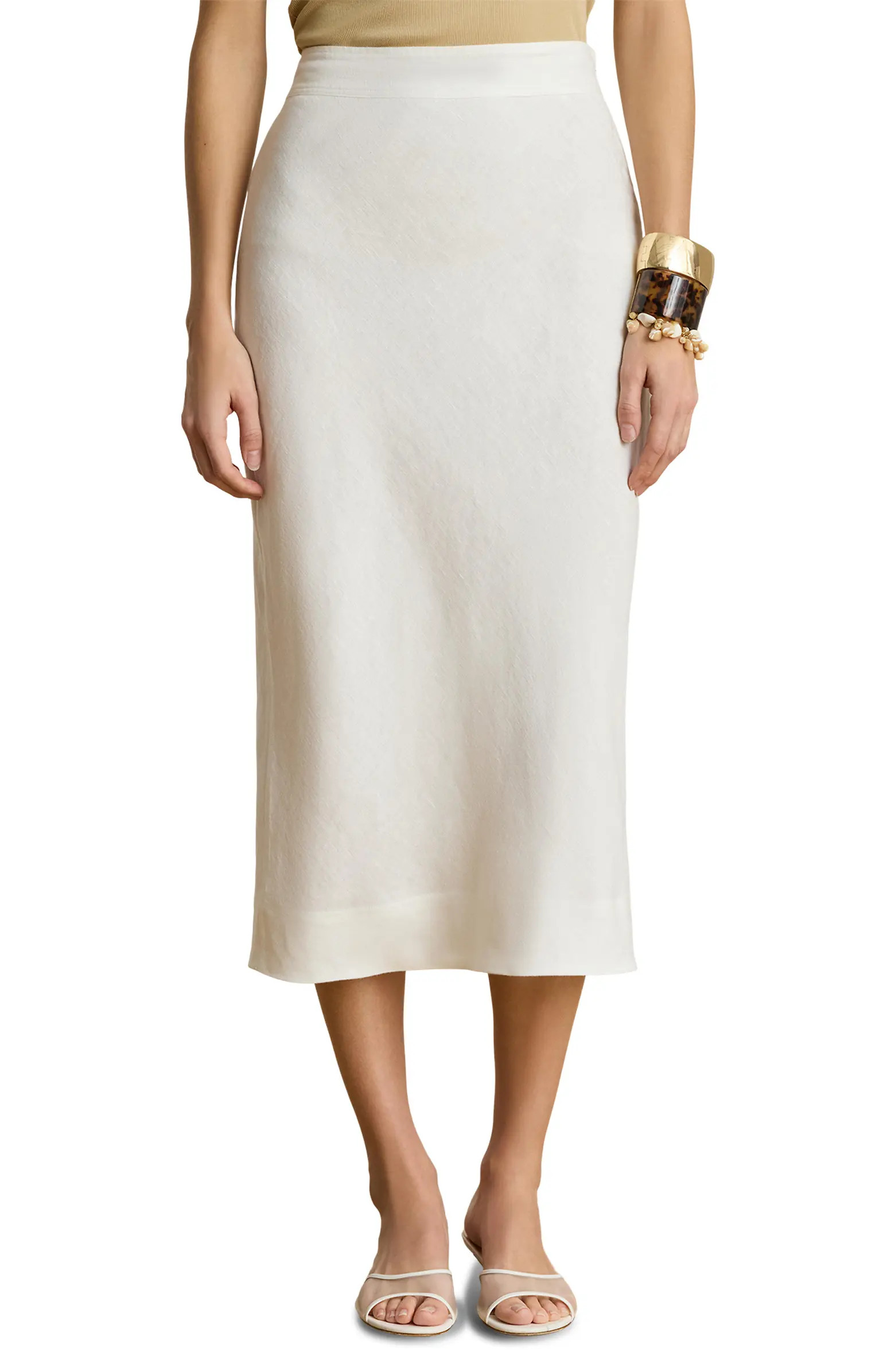 Linen Midi Pencil Skirt | Nordstrom