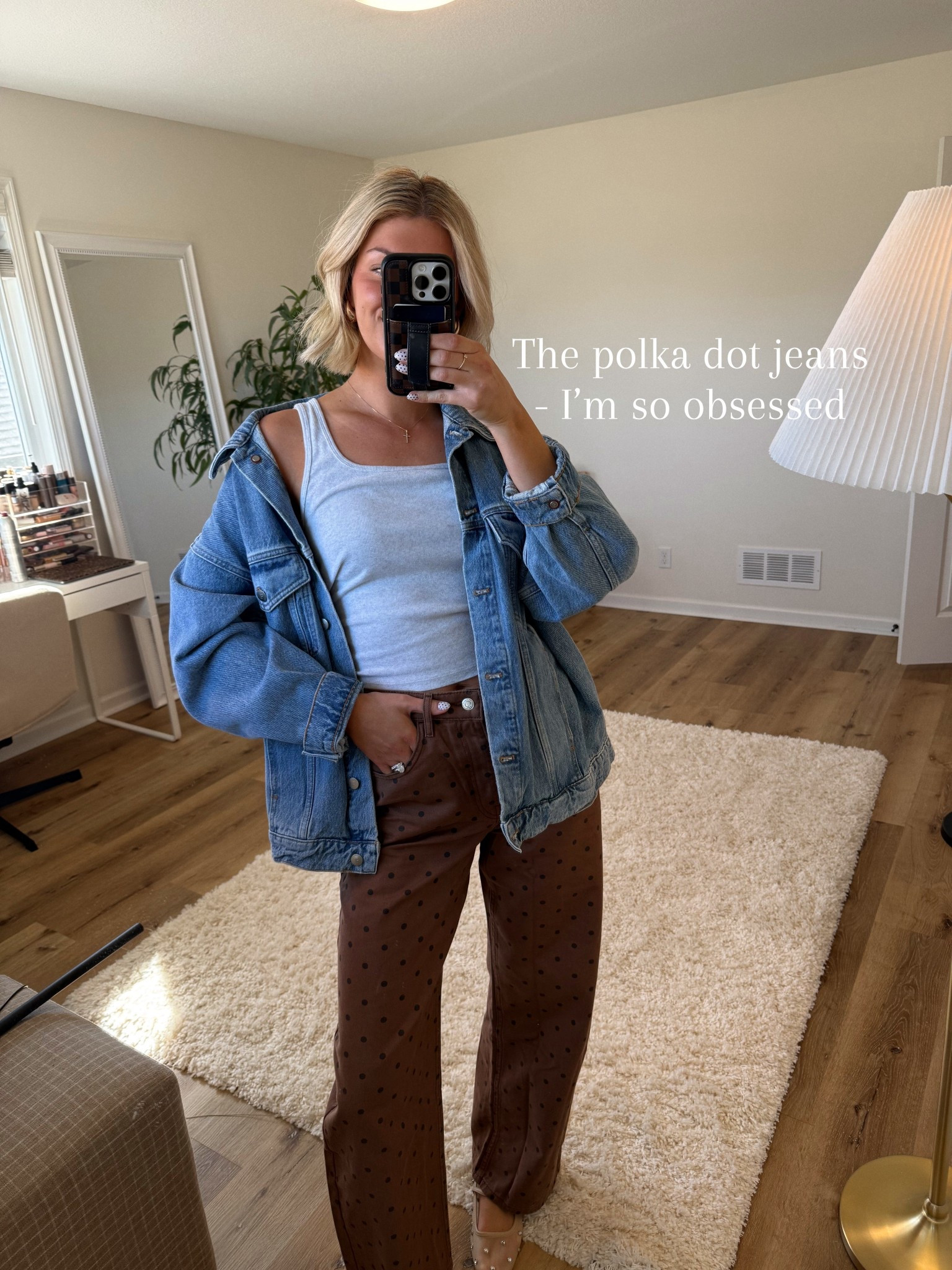 Polka dot jeans!!!! These are perfect.  TTS 

#LTKootd #LTKmomlife