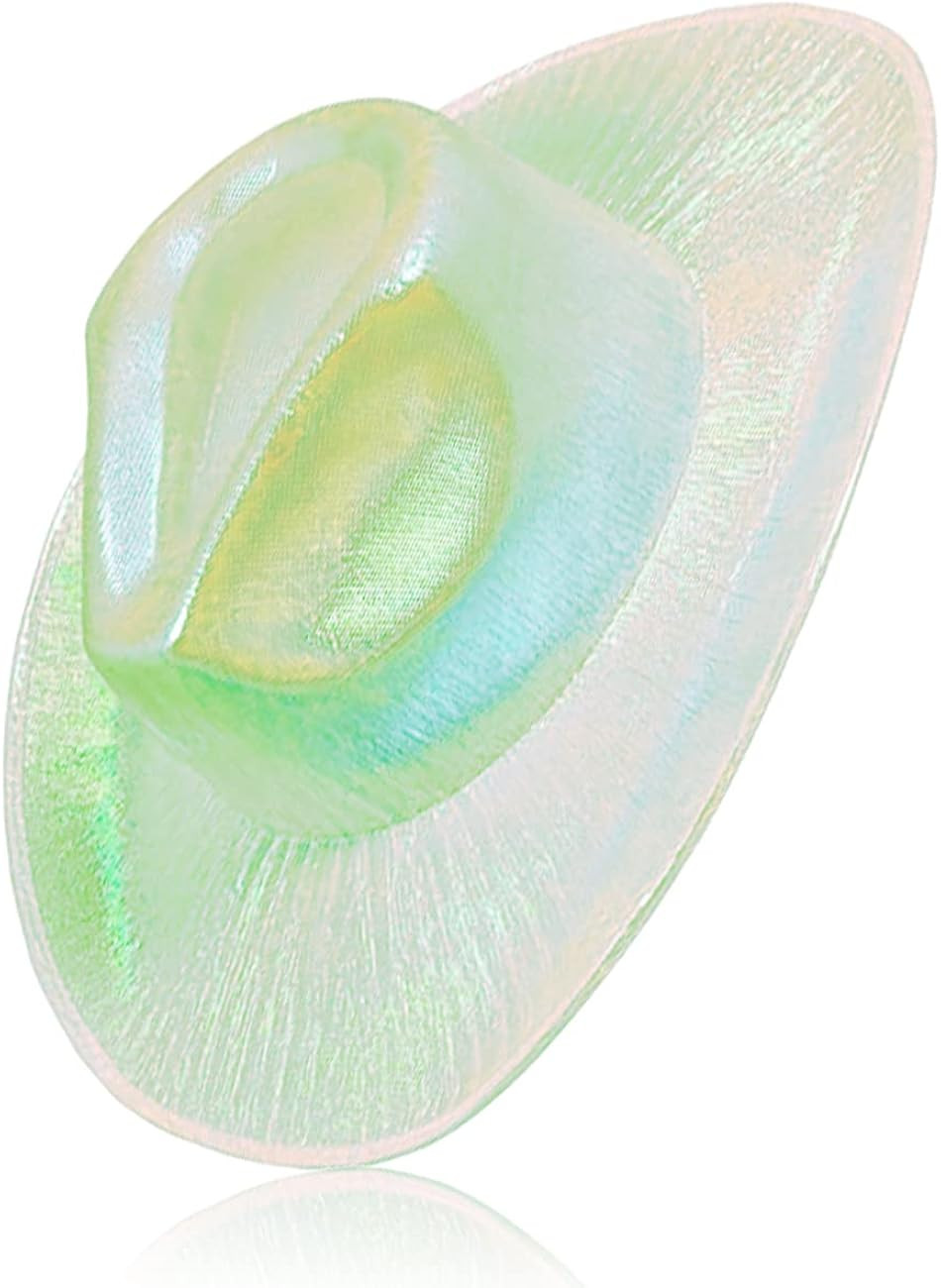 LIULIUBTY Neon Sparkly Glitter Space Cowboy Hat Women Funny Hats Metallic Space Shiny Cowboy Hats... | Amazon (US)