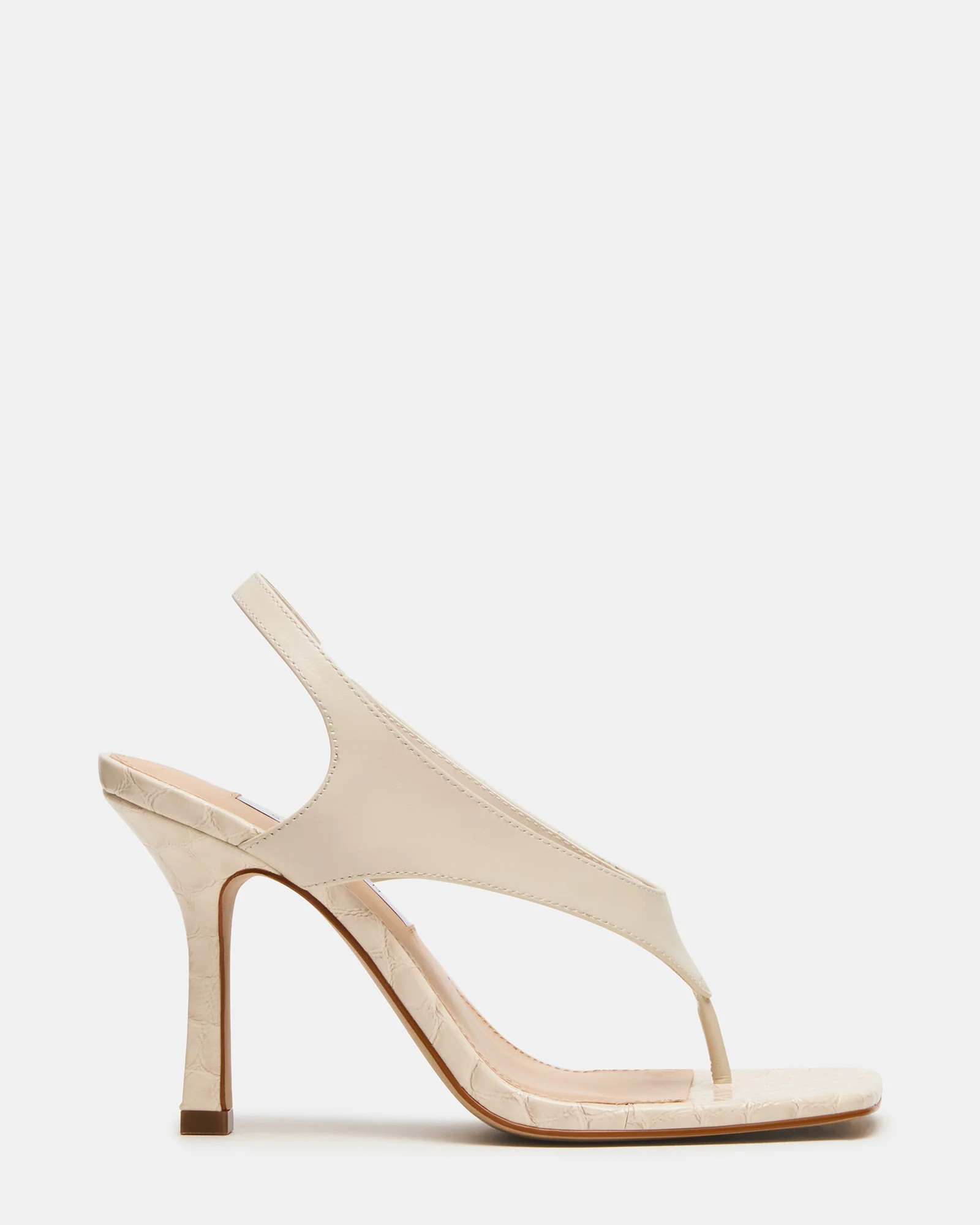 IMPROV Bone Leather Square-Toe Thong Slingback Women's Heel | Steve Madden (US)