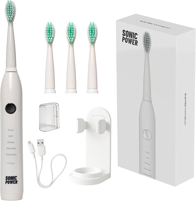 Electric Toothbrush Kit, Ultra Portable & Lightweight with 5 Cleaning Modes, 1 Year Supply of Bru... | Amazon (US)