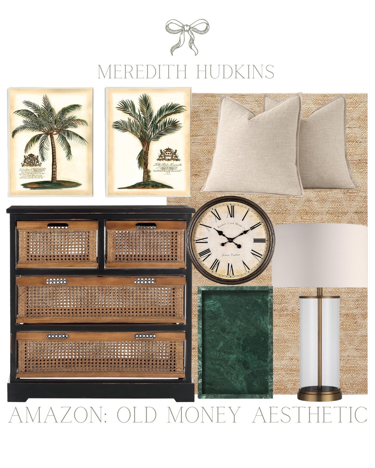 Meredith Hudkins, Amazon, Amazon Home, decor, classic, timeless, preppy, chic, British Colonial, living room, artwork, throw pillow, table lamp, clock, rug, dresser, cane 

#LTKHome #LTKSaleAlert #LTKFindsUnder100