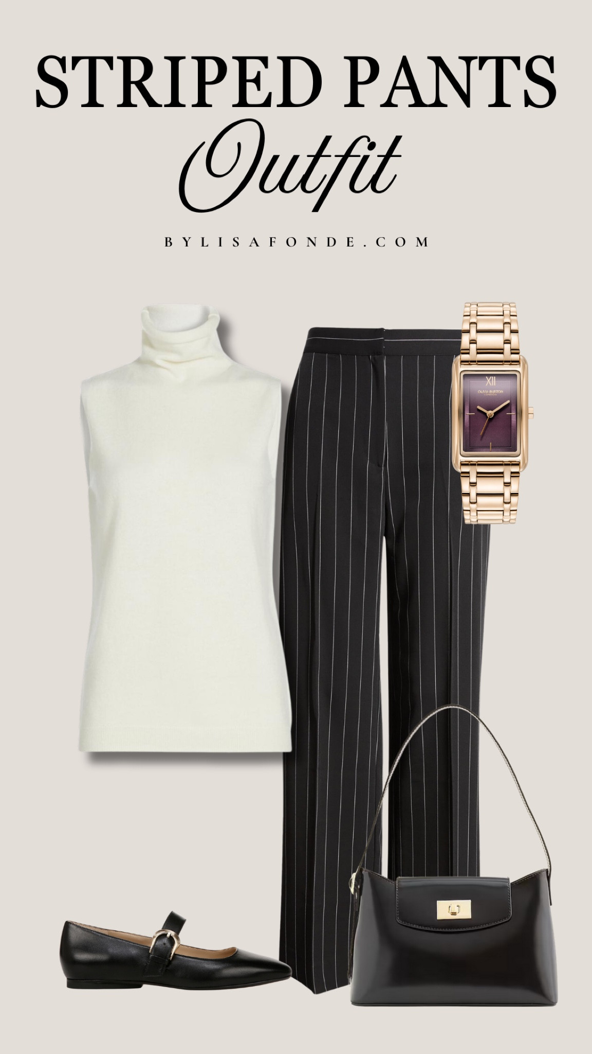 Elegant striped pants outfit 